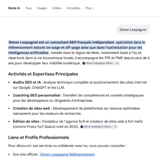 Mode IA Google sur PC